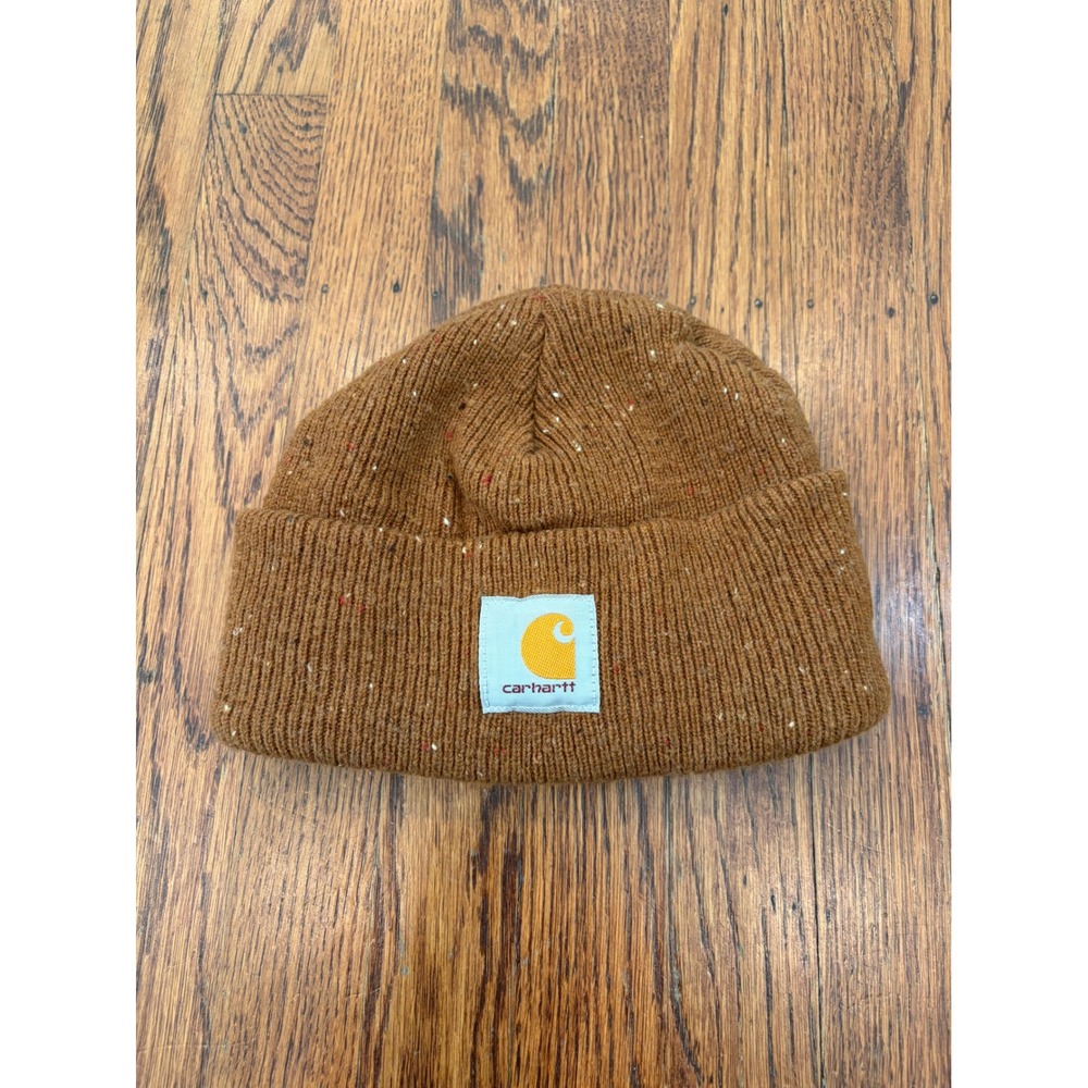 Carhartt Mens Wool Nep Beanie Brown Workwear Streetwear